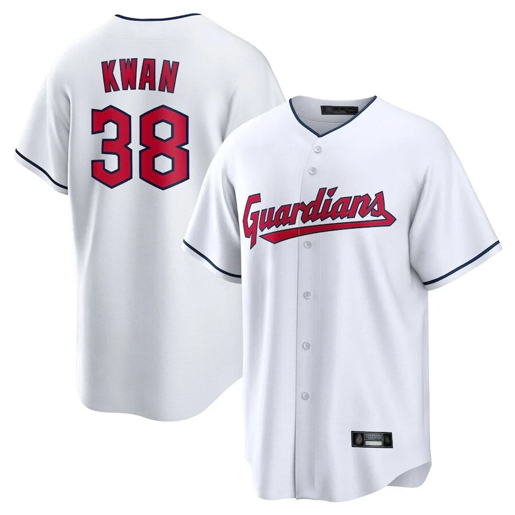 Cleveland Guardians #38 Steven Kwan Player White CONTON Home Game Stitched Jerseys