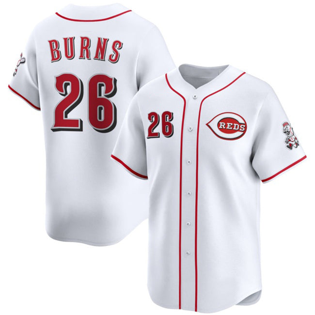 Cincinnati Reds #26 Chase Burns White CONTON Home Limited Stitched Jersey