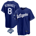 Los Angeles Dodgers #8 Enrique Hern¨¢ndez Player Royal CONTON World Series Meet Game Stitched Jerseys