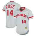 Cincinnati Reds #14 Pete Rose Player Gray CONTON Mitchell & Ness Throwback Cooperstown Mesh T-shirt Game Stitched Jerseys