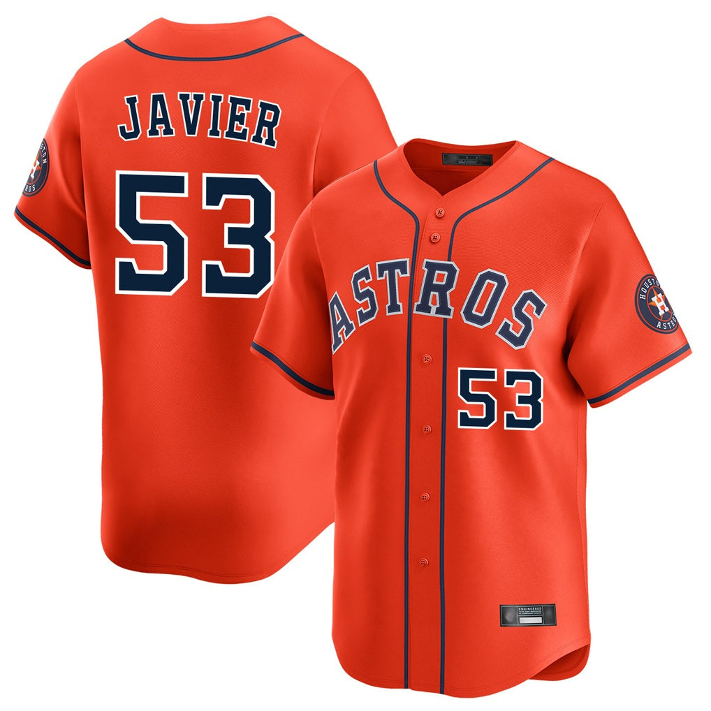 Houston Astros #53 Cristian Javier Player Orange CONTON Home Limited Stitched Jerseys
