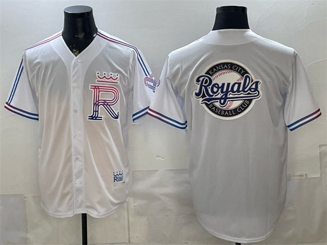 Kansas City Royals Team Big Logo White CONTON 2026 City Connect Stadium Stitched Jersey