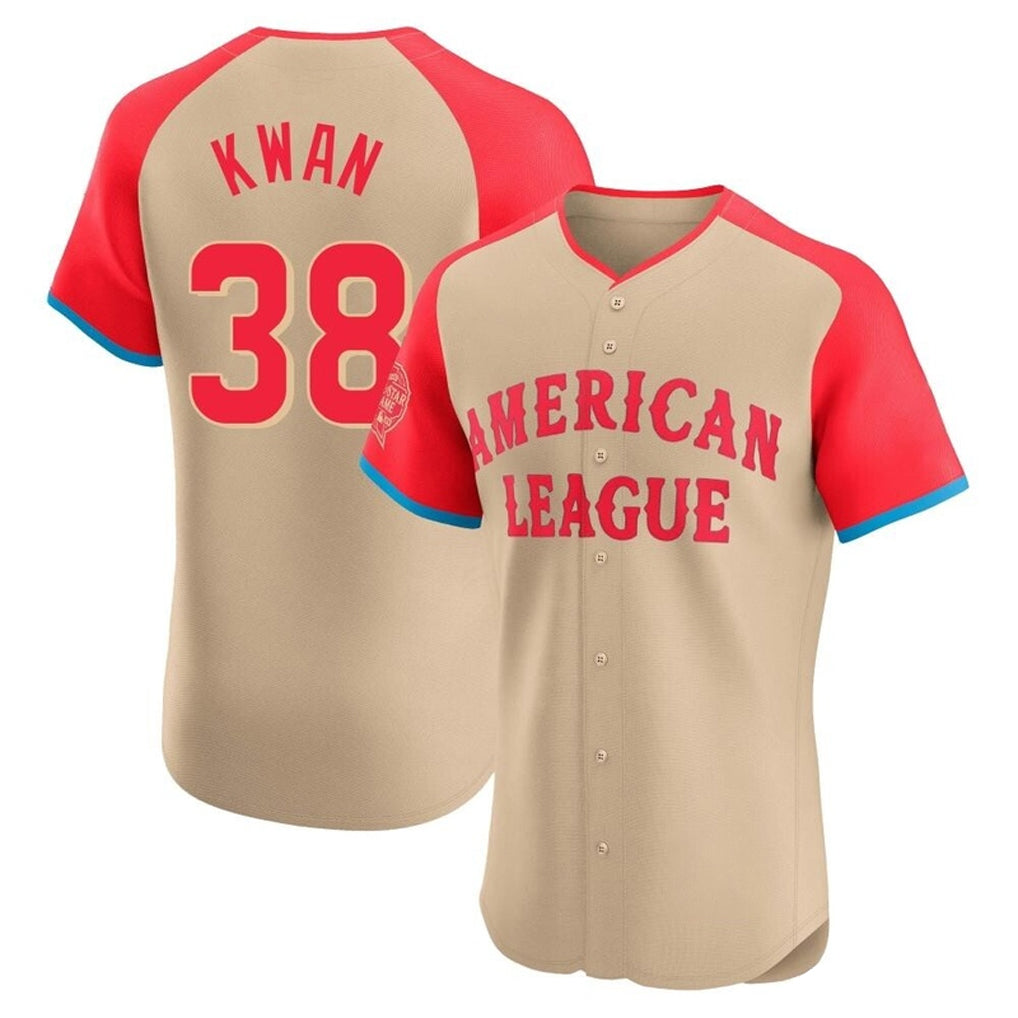 Cleveland Guardians #38 Steven Kwan Player Cream CONTON American League All-Star Limited Elite Home Stitched Jerseys