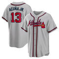 Atlanta Braves #13 Ronald Acuna Jr. Gray CONTON Road Replica Player Name Jersey