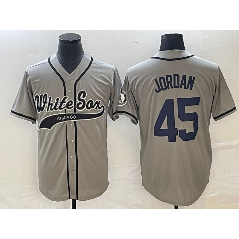Chicago White Sox #45 Michael Jordan Grey CONTON Cool Base Stitched Jersey