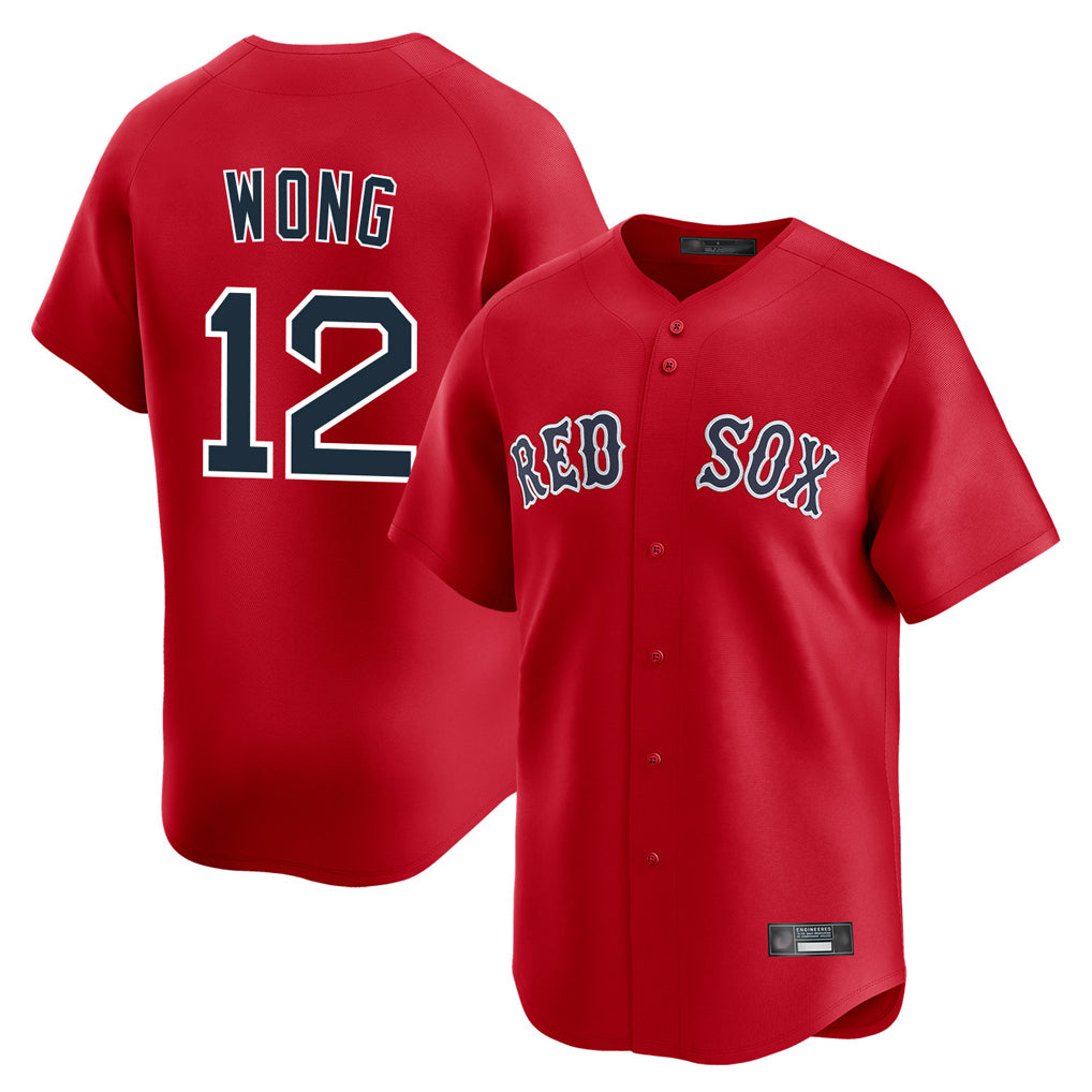 Boston Red Sox #12 Connor Wong Player Red CONTON Limited Home Game Stitched Jerseys1