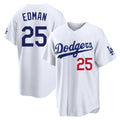 Los Angeles Dodgers #25 Tommy Edman Player White CONTON Home Game Stitched Jerseys