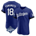 Los Angeles Dodgers #18 Yoshinobu Yamamoto Player Royal CONTON World Series Meet City Connect Elite Home Stitched Jerseys