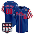 Custom Philadelphia Phillies America 250 Edition Vapor Premier Limited Royal CONTON Stitched Jerseys
