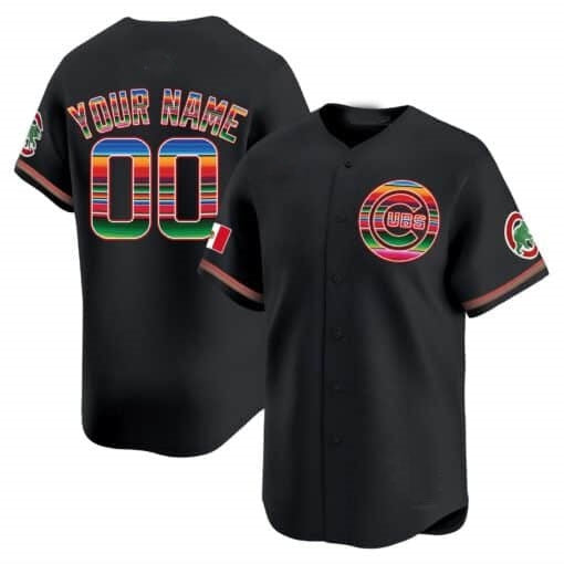 Custom Chicago Cubs Mexico Vapor Premier Limited Jersey ¨C Black CONTON