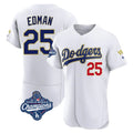 Los Angeles Dodgers #25 Tommy Edman Player Gold White CONTON World Series Meet 2026 Collection Stadium Limited Elite Stitched Jerseys