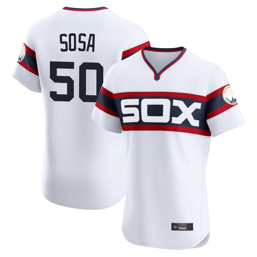 Chicago White Sox #50 Lenyn Sosa Player White CONTON T-shirt Limited Elite Home Stitched Jerseys