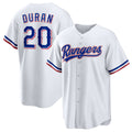 Texas Rangers #20 Ezequiel Duran White CONTON Home Replica Jersey