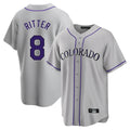 Colorado Rockies #8 Ryan Ritter Player Gray CONTON Game Home Stitched Jerseys