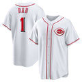 Cincinnati Reds #1 Dad White CONTON Home Replica Jersey