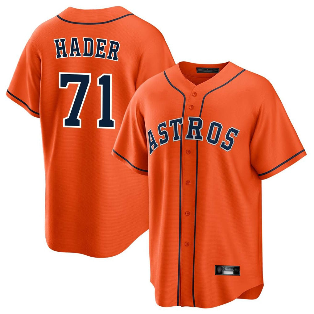 Houston Astros #71 Josh Hader Player Orange CONTON Home Game Stitched Jerseys