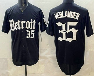 Detroit Tigers #35 Justin Verlander Black CONTON Limited Cool Base Stitched Jersey