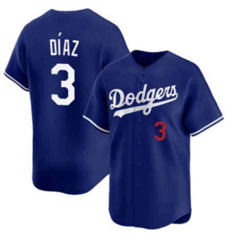 Los Angeles Dodgers #3 Edwin D¨ªaz Royal CONTON Cool Base Stitched Jersey