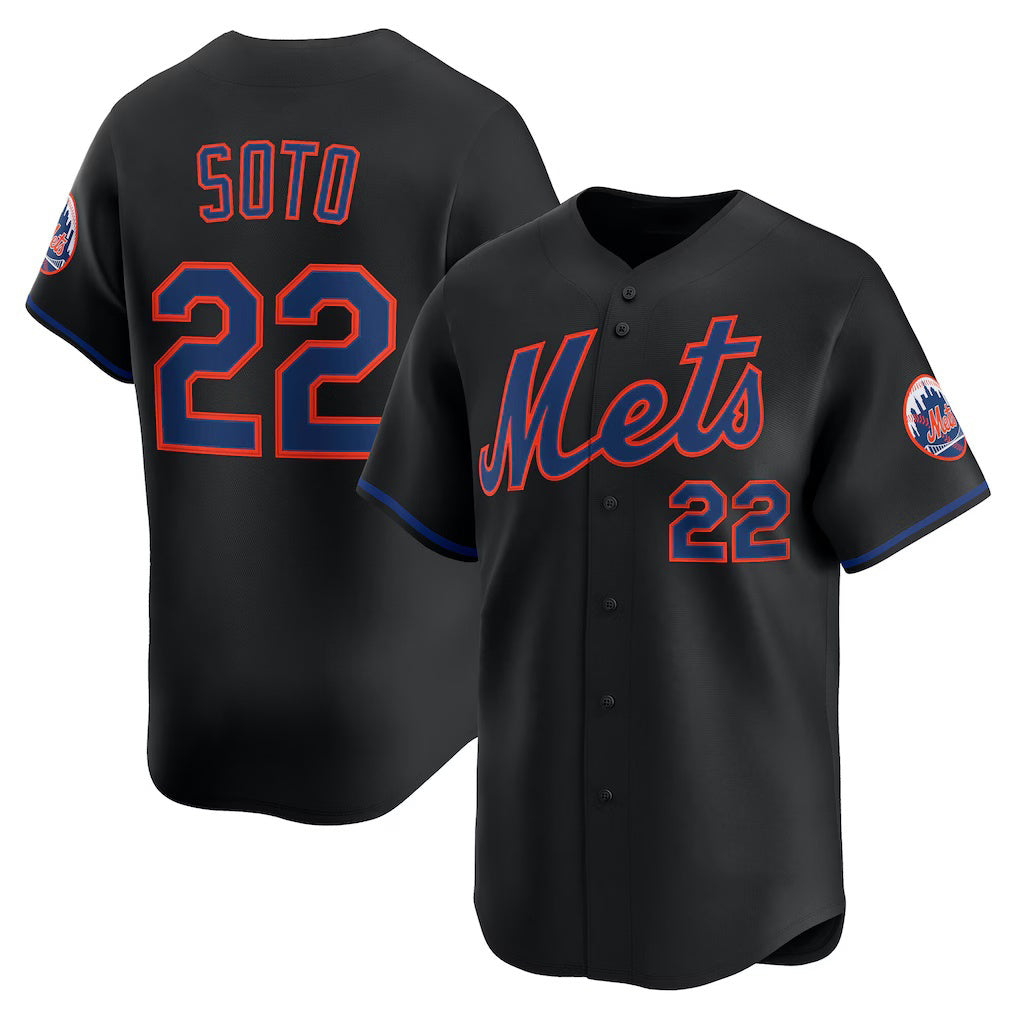 New York Mets #22 Juan Soto Black CONTON Alternate Limited Player Jersey