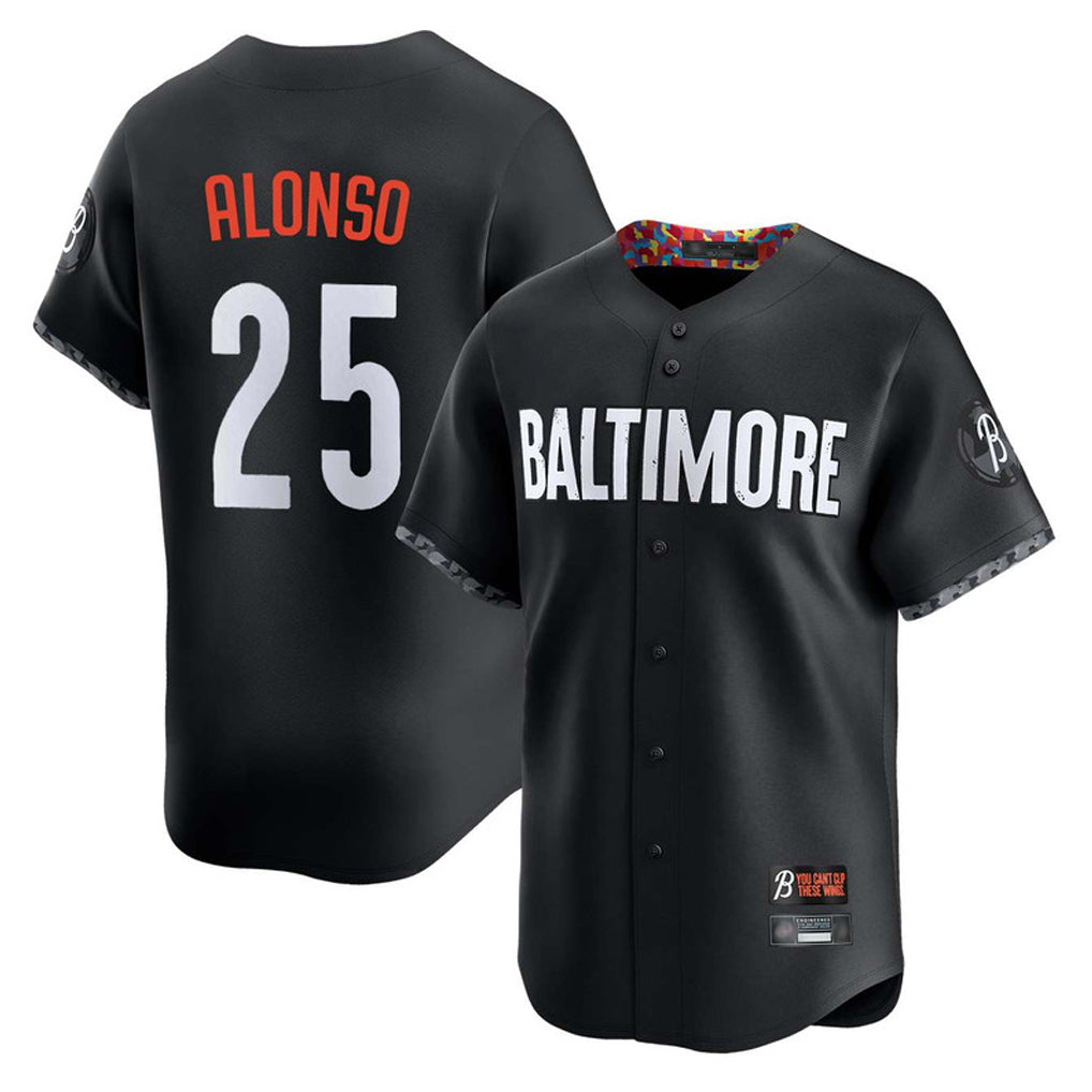 Baltimore Orioles #25 Pete Alonso Player Black CONTON City Connect Limited Home Game Stitched Jerseys