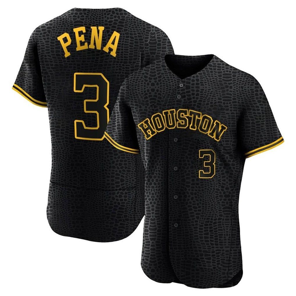 Houston Astros #3 Jeremy Pena Player Black CONTON Snake Skin City Limited Elite Home Stitched Jerseys