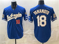Los Angeles Dodgers #18 Yoshinobu Yamamoto Royal CONTON 2026 Gold Collection 9x & B2B Champs Patch Stitched Jersey