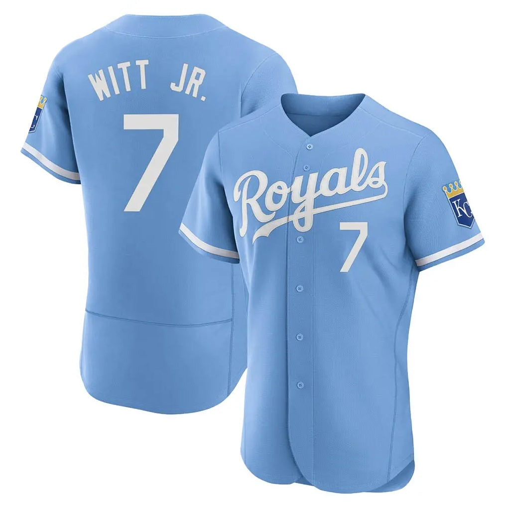 Kansas City Royals #7 Bobby Witt Jr. Player Light Blue CONTON Alt Limited Elite Home Stitched Jerseys