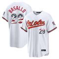 Baltimore Orioles #29 Samuel Basallo Player White CONTON USA 250 Fourth of July Home Game Stitched Jerseys