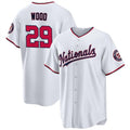 Washington Nationals #29 James Wood White CONTON 2024 Home Limited Stitched Jersey