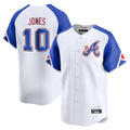 Atlanta Braves #10 Chipper Jones Player White CONTON City Connect Limited Home Game Stitched Jerseys