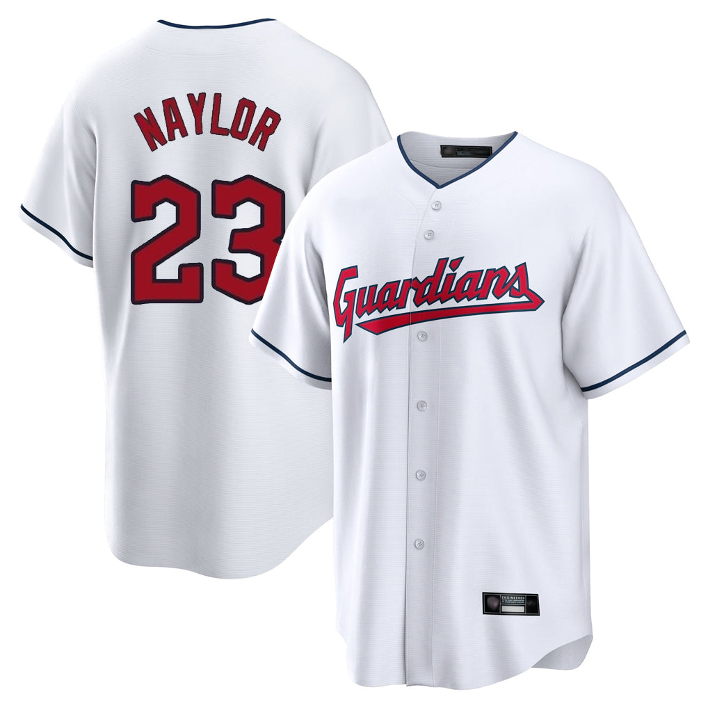 Cleveland Guardians #23 Bo Naylor Player White CONTON Home Game Stitched Jerseys