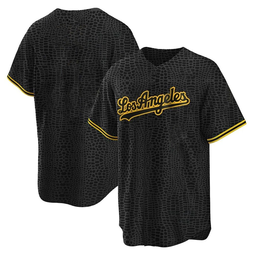 Los Angeles Dodgers Blank Player Black Gold CONTON Limited Home Stitched Jerseys