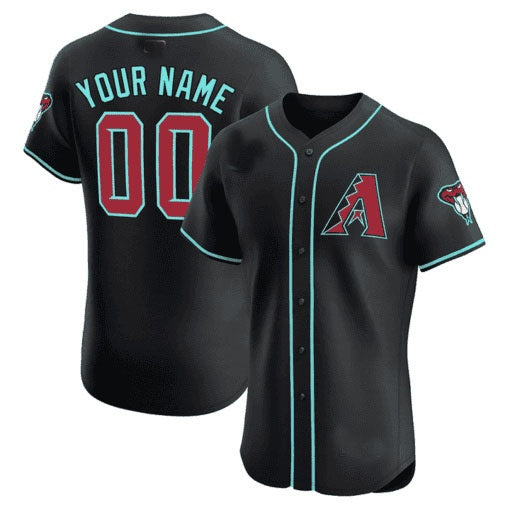 Custom Arizona Diamondbacks 2024 Flex Base Jersey ¨C Black CONTON