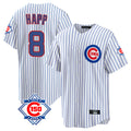 Chicago Cubs #8 Ian Happ Player White CONTON 150th Anniversary Home Game Stitched Jerseys