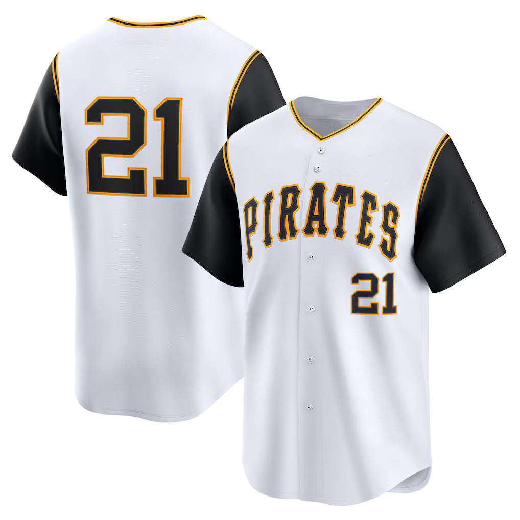 Pittsburgh Pirates #21 Roberto Clemente White CONTON Cooperstown Collection Limited Jersey