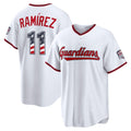 Cleveland Guardians #11 Jos¨¦ Ram¨ªrez USA 250 Fourth of July Home Stadium Jersey - White CONTON