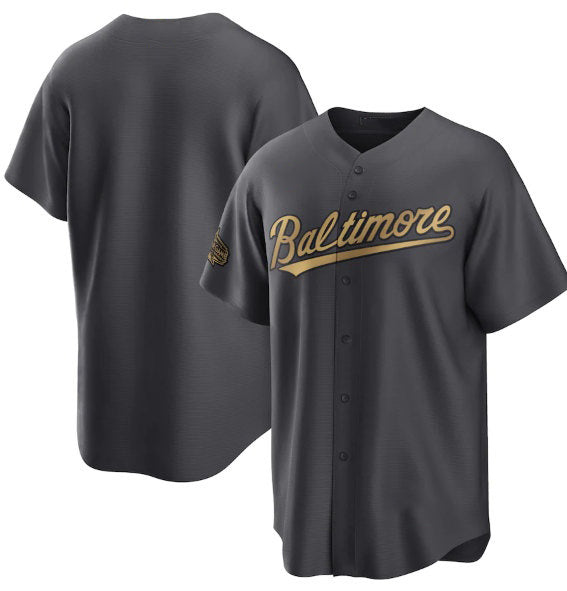 Baltimore Orioles Blank Charcoal CONTON 2022 All-Star Cool Base Stitched Jersey