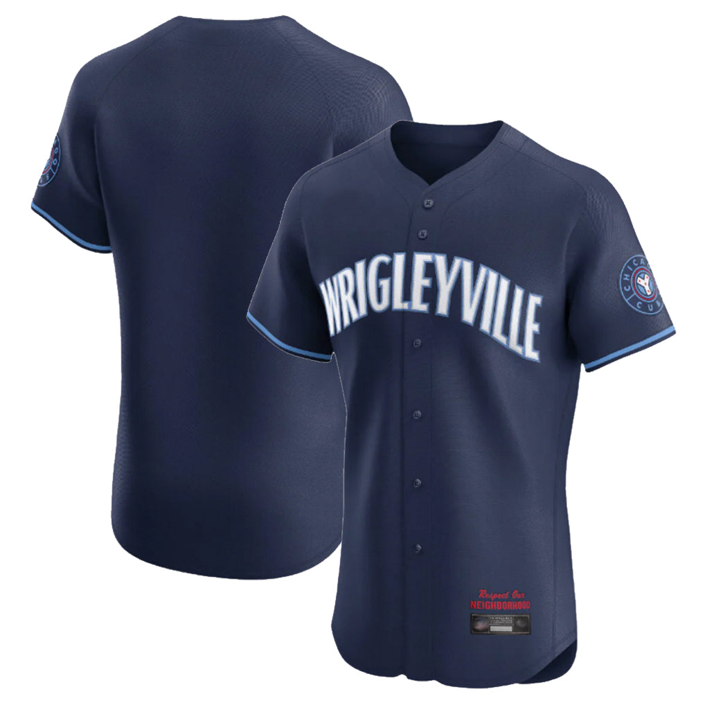 Chicago Cubs Navy CONTON City Connect Limited Elite Home Game Blank Player Stitched Jerseys