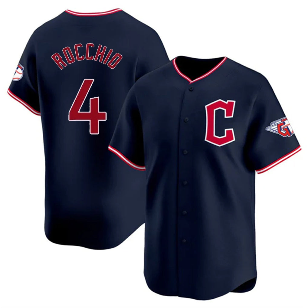Cleveland Guardians #4 Brayan Rocchio Player Navy CONTON Limited Home Stitched Jerseys