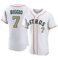 Houston Astros #7 Craig Biggio Player Gold CONTON Collection Limited Elite Home Stitched Jerseys