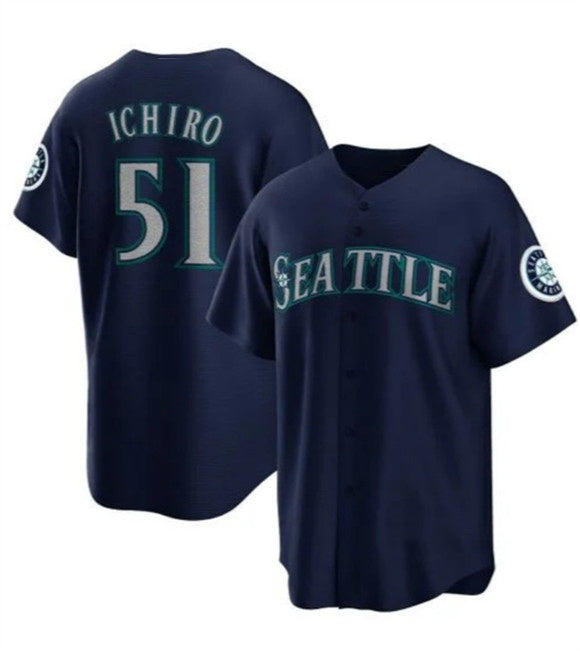 Seattle Mariners #51 Ichiro Suzuki Navy CONTON Cool Base Stitched Jersey