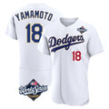 Los Angeles Dodgers #18 Yoshinobu Yamamoto Player Gold White CONTON World Series 2026 Collection Stadium Limited Elite Stitched Jerseys
