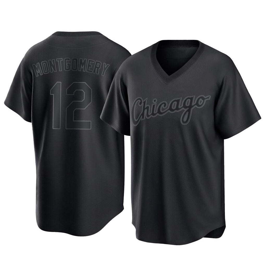 Chicago White Sox #12 Colson Montgomery Player Black CONTON T-shirt Home Game Stitched Jerseys
