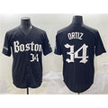 Boston Red Sox #34 David Ortiz Black CONTON Gothic Vapor Limited Stitched Jersey