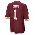W.Football Team #1 DeAndre Carter Burgundy CONTON Player Game Jersey