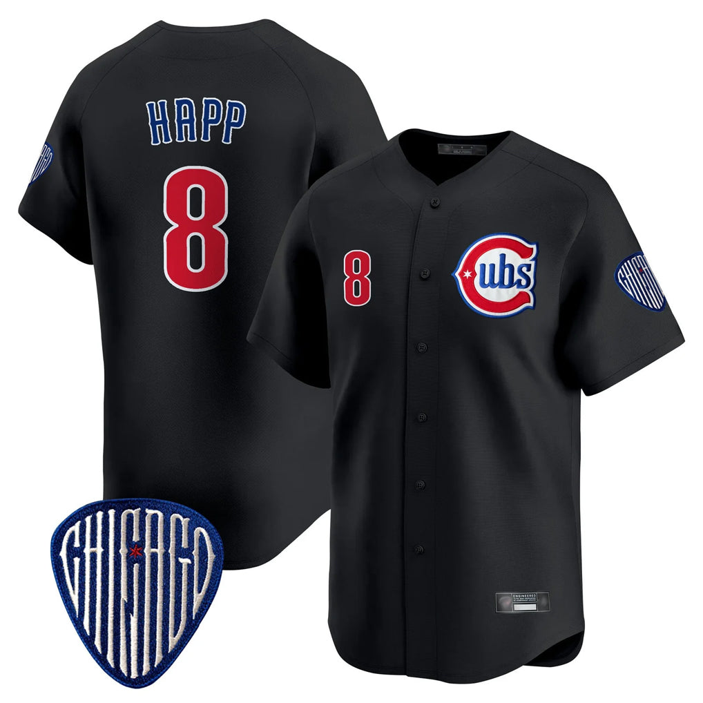 Chicago Cubs #8 Ian Happ Player Black CONTON Vapor Premier Limited Home Stitched Jerseys