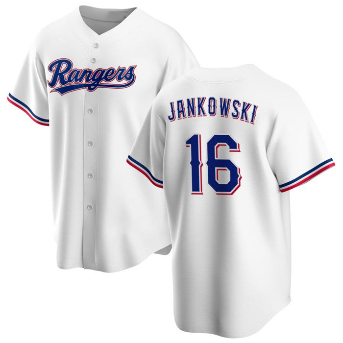Texas Rangers #16 Travis Jankowski White CONTON Cool Base Stitched Jersey