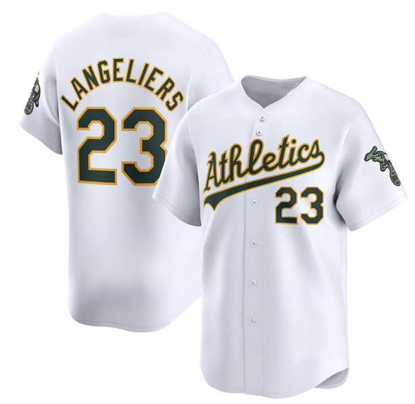 Oakland Athletics #23 Shea Langeliers White CONTON Home Limited Stitched Jersey