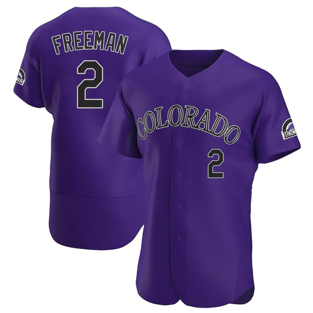 Colorado Rockies #2 Tyler Freeman Player Purple CONTON Limited Elite Home Stitched Jerseys