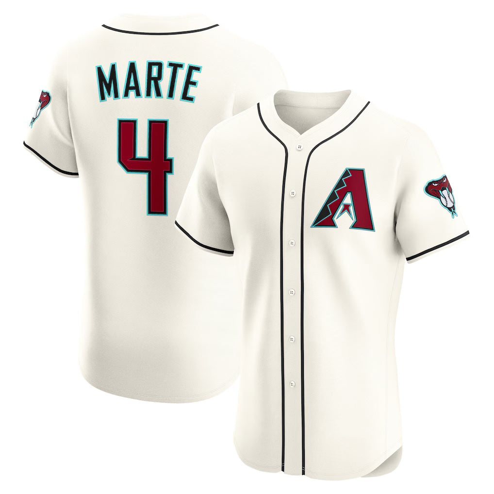 Arizona Diamondbacks #4 Ketel Marte Cream CONTON Home Elite Jersey